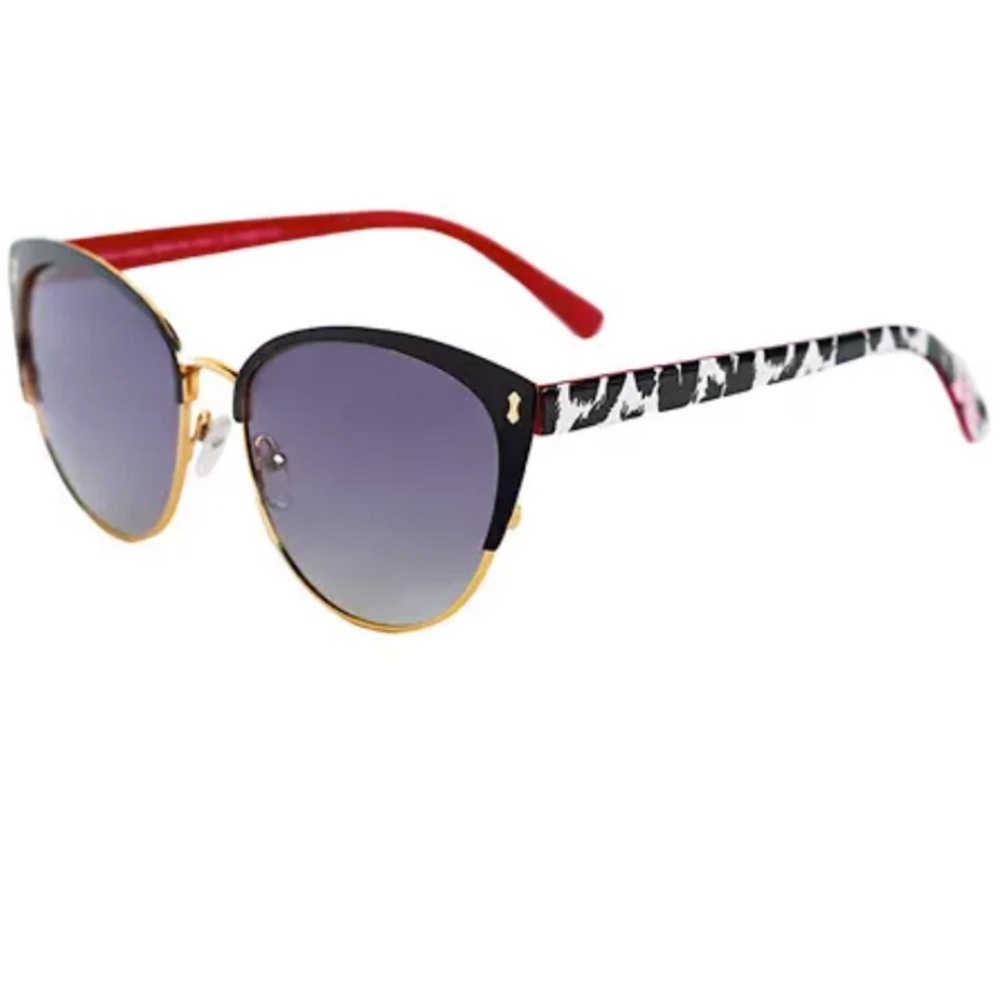 Betsey Johnson XOXO Metal Sunglasses Case & Chain Black And White NIB - Picture 4 of 13